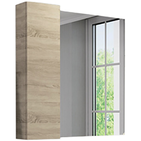 Шкаф зеркальный Comforty Тромсе 800x150x800 дуб сонома (00004142222)