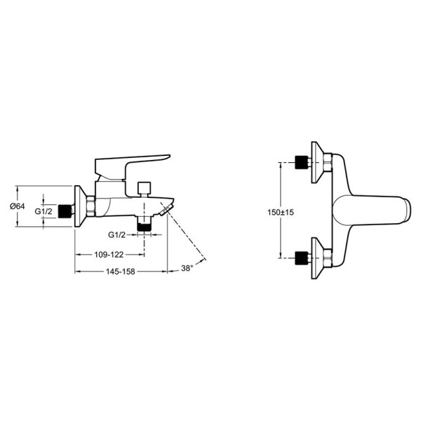 Смеситель для ванны и душа Jacob Delafon Oscar черный матовый (E29844-BL) Смеситель для ванны и душа Jacob Delafon Oscar черный матовый (E29844-BL)
