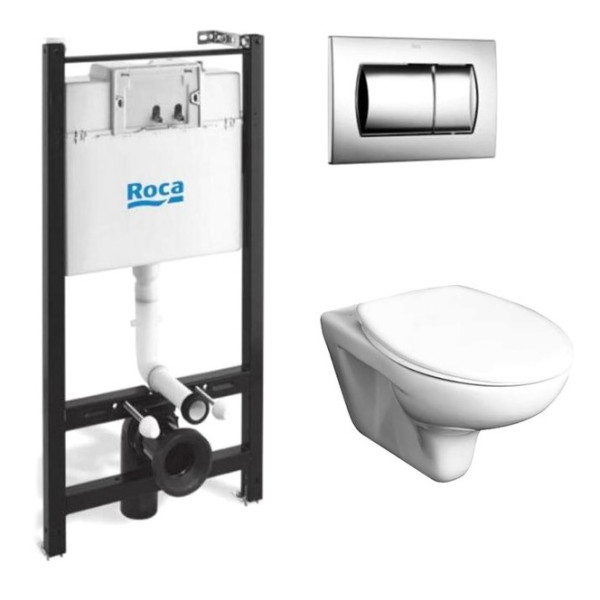 Комплект инсталляция с унитазом Roca Mateo 893100010 с клавишей смыва хром