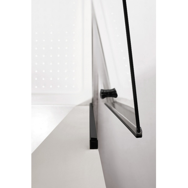 Душевая перегородка Cezares Eco 60x190 стекло прозрачное, профиль черный (ECO-O-B-1-60-C-NERO)