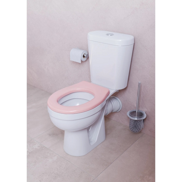 Унитаз-компакт детский Santek Каспер арматура стандарт: 1-реж с сиденьем розовым полипропилен белый (1WH501847)