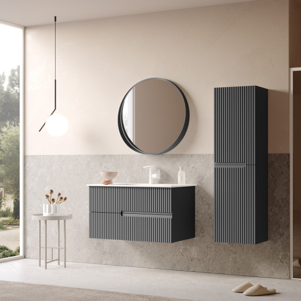 Тумба подвесная Orka Moonlight 910x510x510 с раковиной антрацит матовый (5003445)