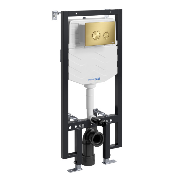 Инсталляция для унитаза WasserKRAFT Vils с клавишей смыва золото матовое (56TLT.010.ME.MG01)