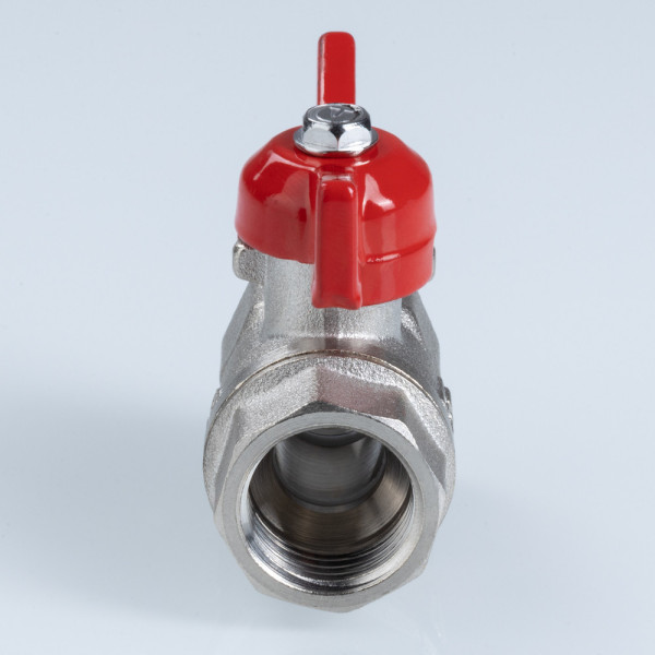 Кран 1/2" ВВ шаровый Valtec Стандарт никелированный (ГОСТ, красная бабочка) VT.122.N.04 Кран 1/2" ВВ шаровый Valtec Стандарт никелированный (ГОСТ, красная бабочка) VT.122.N.04