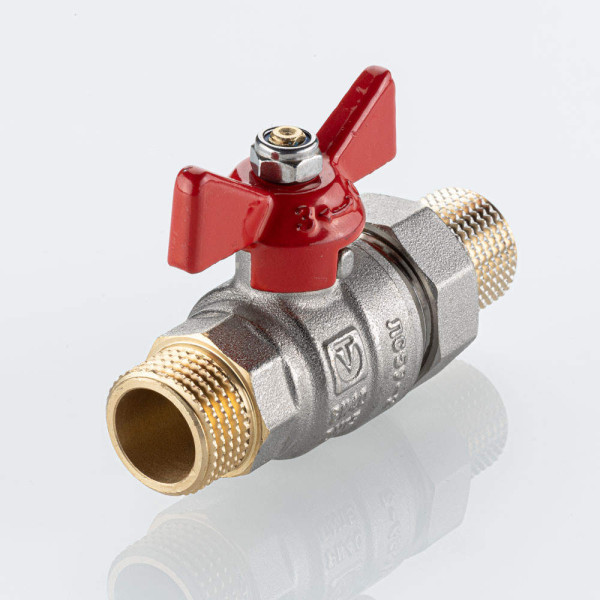 Кран 3/4" НН шаровый со сгоном Valtec Base-ГОСТ (красная бабочка) VT.226S.N.05