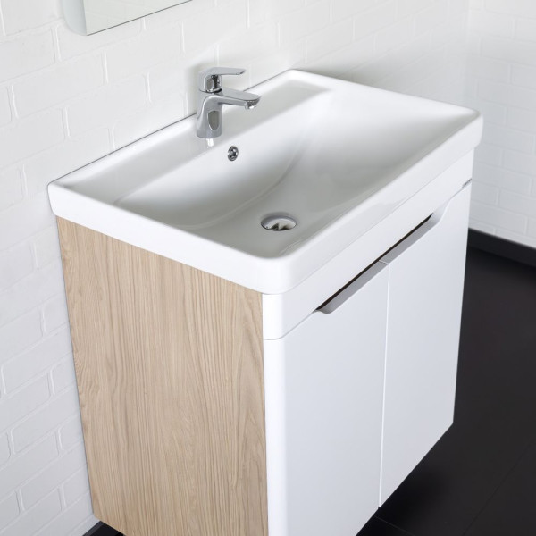 Тумба напольная Comforty Двина 710x860x475 белый матовый с раковиной (00-00018366)