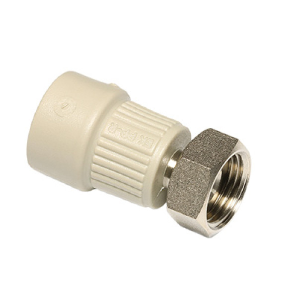 Переход с накидной гайкой и латунной вставкой PP-R 32*1 1/4"В "EKOPLASTIK" (латунь, серый) Переход с накидной гайкой и латунной вставкой PP-R 32*1 1/4"В "EKOPLASTIK" (латунь, серый)