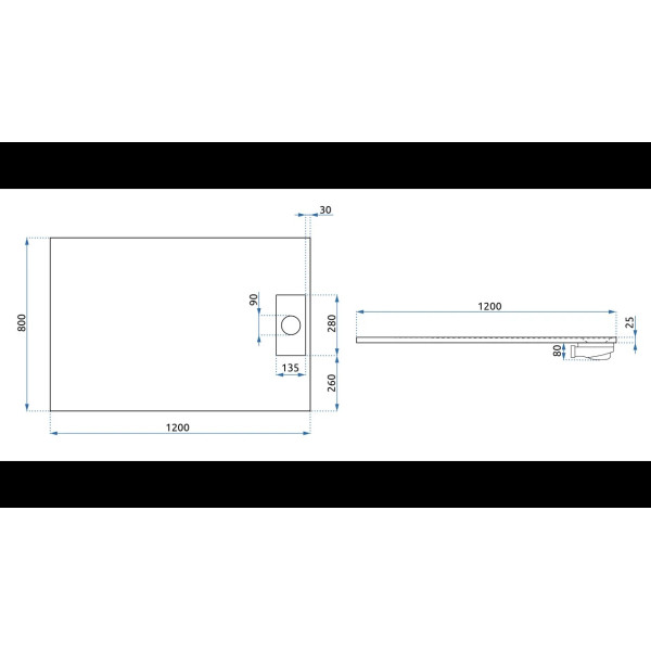 Душевой поддон REA Bazalt White 120x80 (REA-K3301)