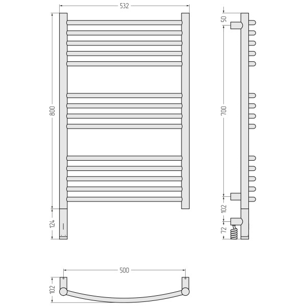 Полотенцесушитель электрический Сунержа Богема 3.1 выгнутая 800x500 провод слева матовый чёрный (31-6002-8050) Полотенцесушитель электрический Сунержа Богема 3.1 выгнутая 800x500 провод слева матовый чёрный (31-6002-8050)