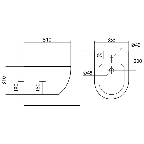 Биде подвесное Aquatek Европа черное (AQ1016-MB)