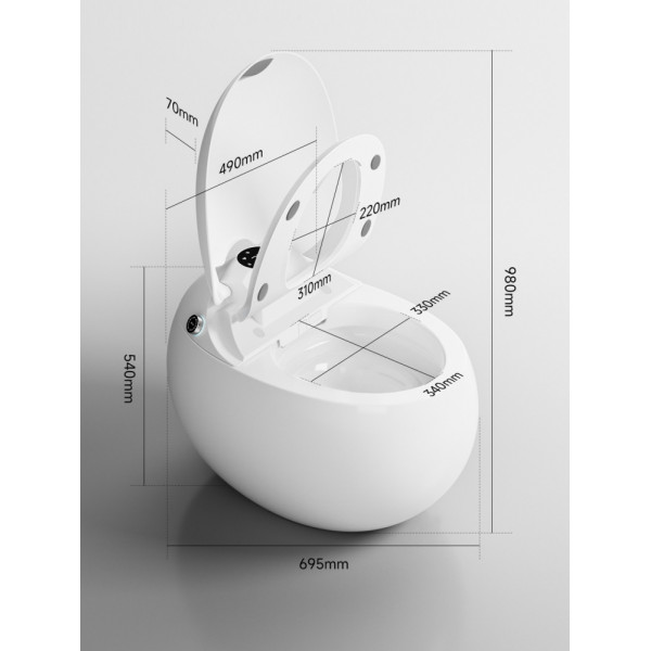 Унитаз-биде электронный Abber Bequem оранжевый (AC1131SOR)