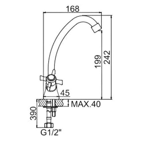 Смеситель для кухни Ledeme (L4911)