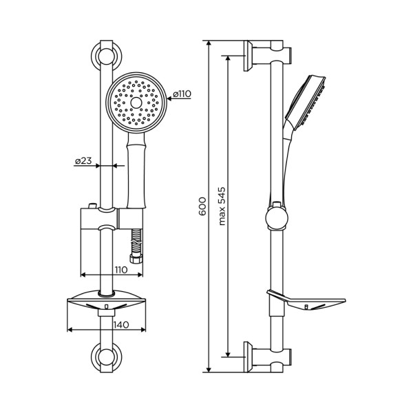 Душевой гарнитур Dorff Classic с душевым набором хром, серый (D0180000) Душевой гарнитур Dorff Classic с душевым набором хром, серый (D0180000)