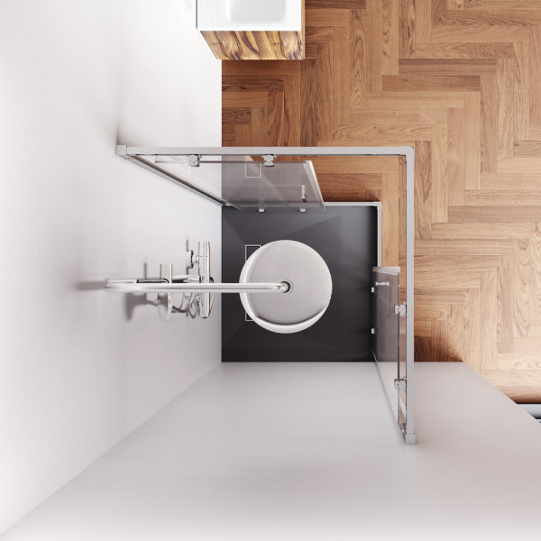 Душевой уголок AM.PM Gem 80x80x195 стекло прозрачное, профиль хром матовый (W90G-403-8080-MT)