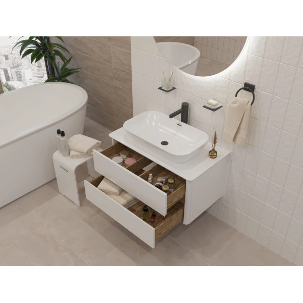 Тумба подвесная  Marka One Monro 800x450x420 белый (Ц0000027406)