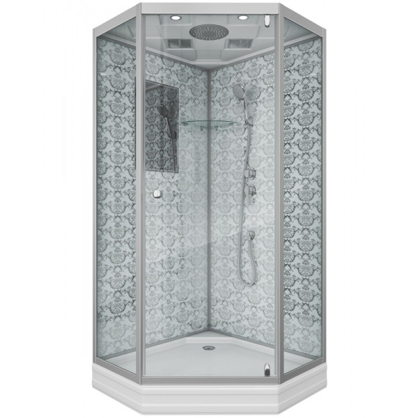 Душевая кабина Luxe 100x100 стекло прозрачное, профиль хром матовый (NG-7702DW) Душевая кабина Luxe 100x100 стекло прозрачное, профиль хром матовый (NG-7702DW)
