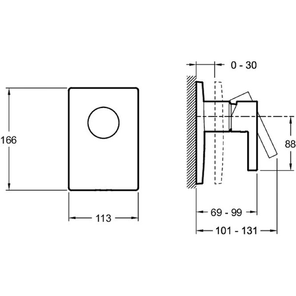 Смеситель для душа Jacob Delafon Stillness внешняя часть хром (E98711-CP)
