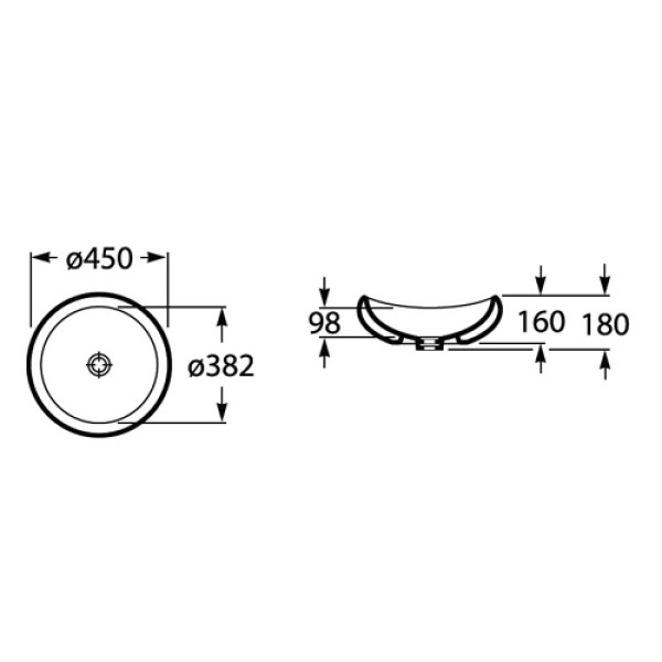 Раковина накладная Roca Urbi 1 45х45 (327225000)