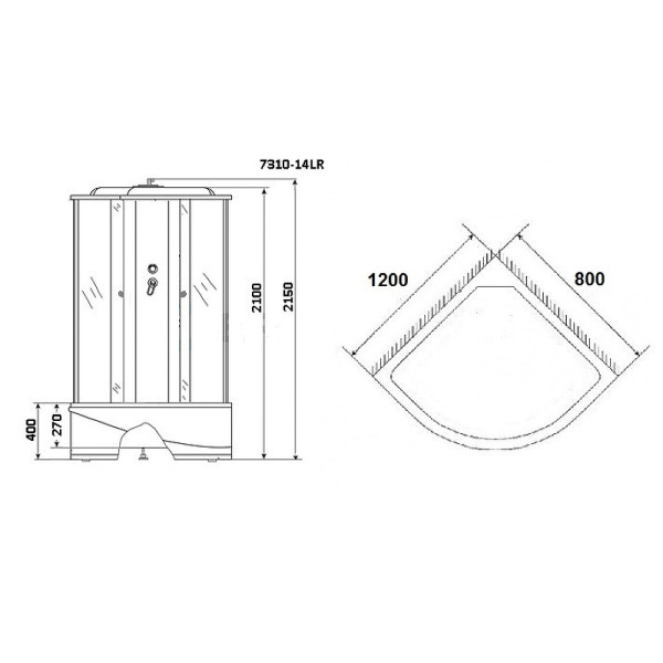 Душевая кабина Niagara 1200*800*2150 R стекло матовое, профиль хром (NG-7310 R) Душевая кабина Niagara 1200*800*2150 R стекло матовое, профиль хром (NG-7310 R)