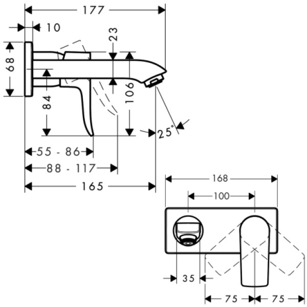 Смеситель для раковины Hansgrohe Metris (31085000) Смеситель для раковины Hansgrohe Metris (31085000)