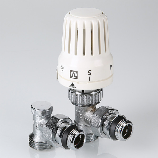 Комплект термостатический угловой 1/2"*3/4"(18) евроконус Valtec VT.045.NER (3 в 1) (VT.045.NER.04)