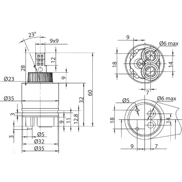 Картридж Melodia для однорук.см. 35мм с ножкой (MKP20742WC)