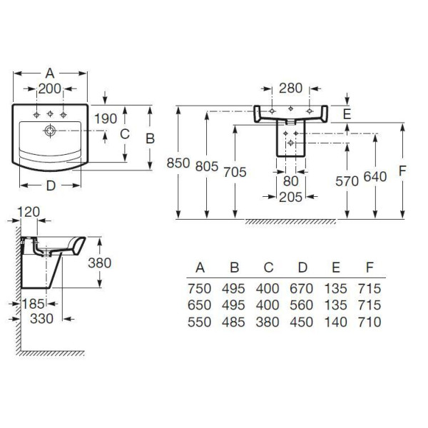Раковина подвесная Roca Hall 650х495х135 (327621000) Раковина подвесная Roca Hall 650х495х135 (327621000)