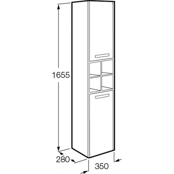 Пенал напольный Roca Lago 350x280x1655 дуб светлый (7.8572.9.744.4)