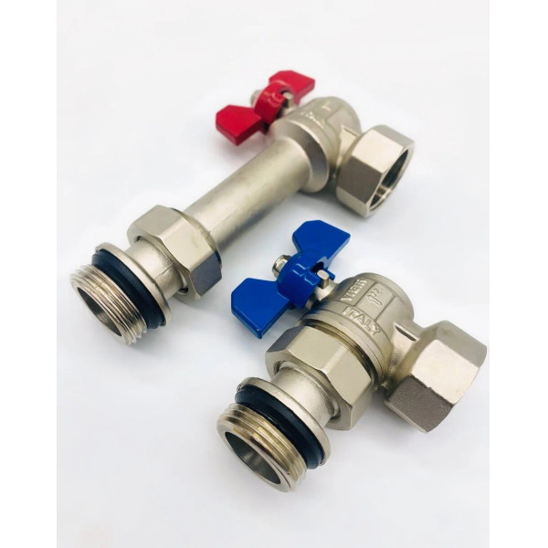 Комплект угловых шаровых кранов с сгонами 1" Vieir (VER63)