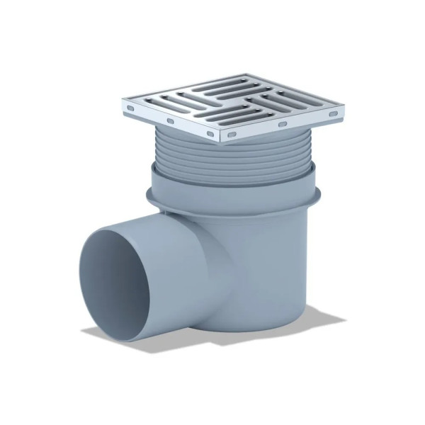 Трап горизонтальный 110 мм. (150*150) АНИ регулируемый, с сухим затвором (решетка нерж.ст.) АНИ пласт (TQ1612)