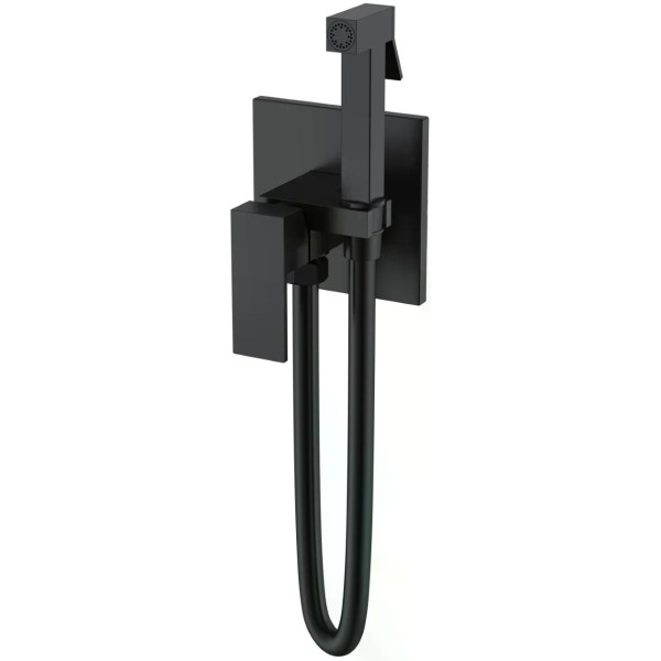 Смеситель с гигиеническим душем Boheme Qubic B (черный) (477-B)