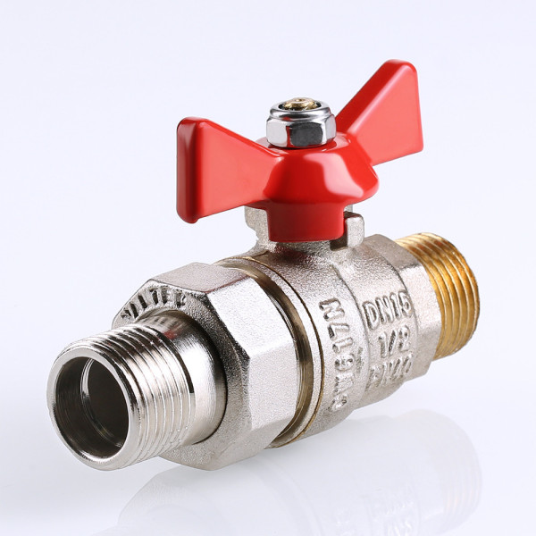 Кран 1/2" НН шаровый со сгоном Valtec Base (красная бабочка) VT.226.N.04 Кран 1/2" НН шаровый со сгоном Valtec Base (красная бабочка) VT.226.N.04