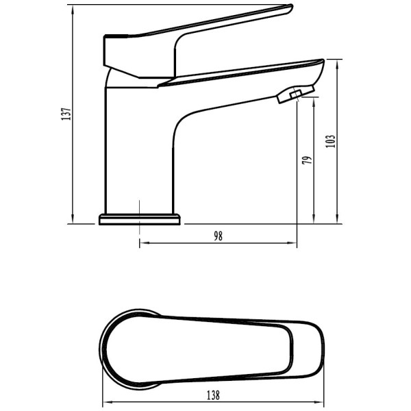 Смеситель для раковины Voda Storm хром (STO26)
