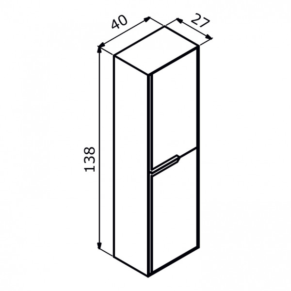 Пенал подвесной Orka Craft 400x270x1380 орех/антрацит (3000319)