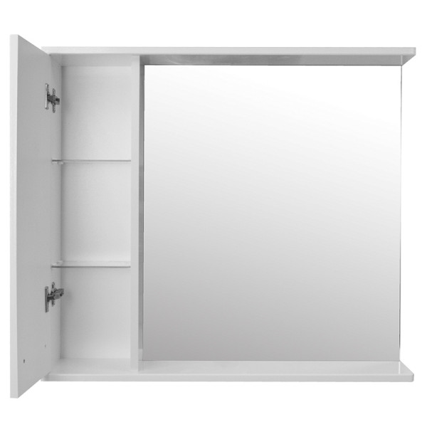Шкаф зеркальный Loranto Дина 75 75х70х14 левосторонний белый (CS0049719)