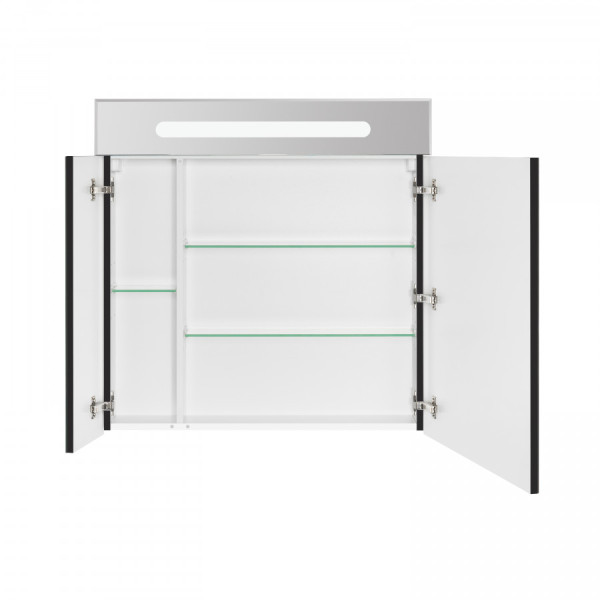 Шкаф зеркальный Roca Victoria Nord Black Edition 800x140x810 черный глянец (Z.RU90.0.010.0)