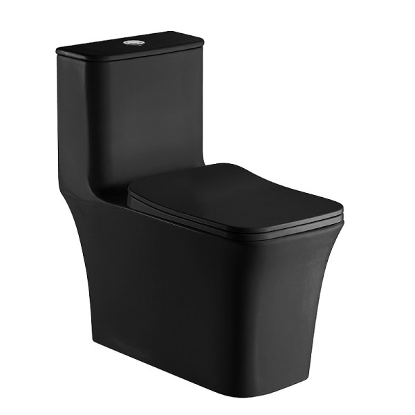 Унитаз напольный Azario Gressa с сиденьем с микролифтом черный (AZ-1111MB)