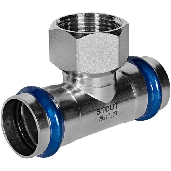 Тройник переходной 28х1"Вх28 Stout SSS-2015 ВПр-ВР (нерж.ст., пресс) SSS-2015-000281 Тройник переходной 28х1"Вх28 Stout SSS-2015 ВПр-ВР (нерж.ст., пресс) SSS-2015-000281