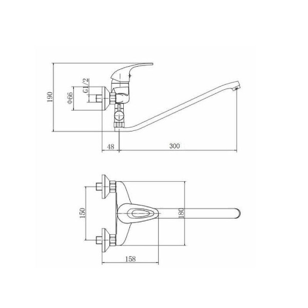 Смеситель для ванны и душа Dlin хром (D140602)