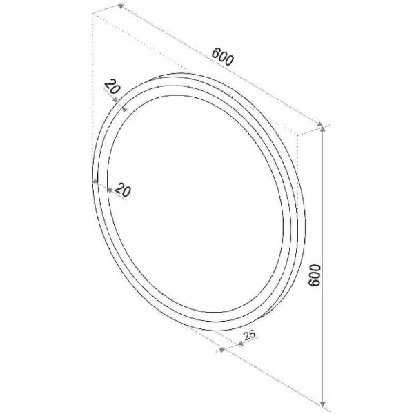 Зеркало Континент Style Black Led D 600 (ЗЛП1016)