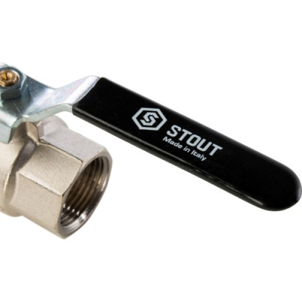 Кран 3/4" шаровый со сгоном Stout (черная бабочка, полнопроходной) SVB-0007-000020 Кран 3/4" шаровый со сгоном Stout (черная бабочка, полнопроходной) SVB-0007-000020