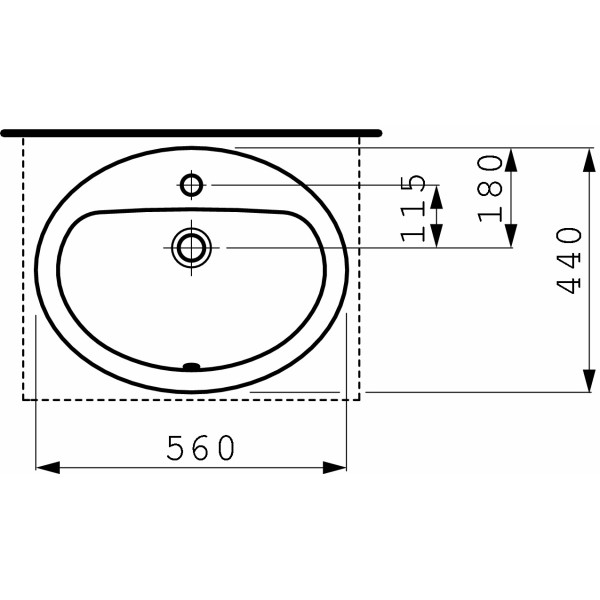 Раковина встраиваемая Laufen Pro B 56х44 (8.1395.1.000.104.1)