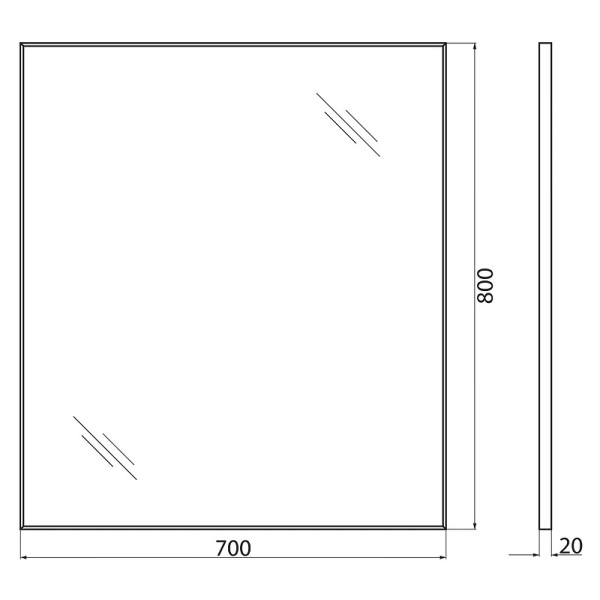 Зеркало BelBagno 70x80 в алюминиевой раме (SPC-AL-70-80)