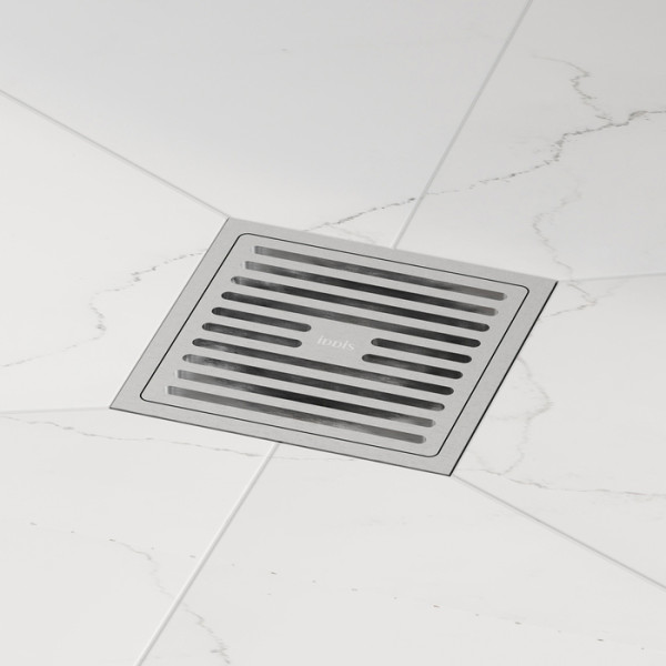 Трап душевой 100х100 мм вертикальный выпуск сухой затвор хром матовый Iddis (980CV10SB3DDZ)