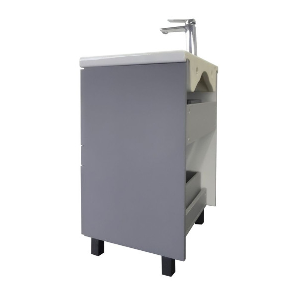 Тумба напольная Comforty Лима 600x850x450 антрацит матовый с раковиной (00-00019209)