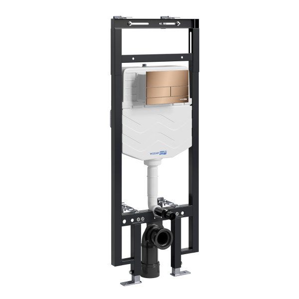 Инсталляция для унитаза WasserKRAFT Dinkel с клавишей смыва золото розовое (58TLT.010.ME.RG04)