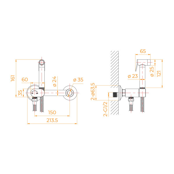 Смеситель с гигиеническим душем RGW SP-216-Gr Серый (581408216-11) Смеситель с гигиеническим душем RGW SP-216-Gr Серый (581408216-11)