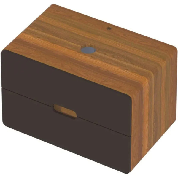 Тумба подвесная 1Marka Vortex  800x500x50 (орех ноче тортона/монолит найт) (Ц0000033024)