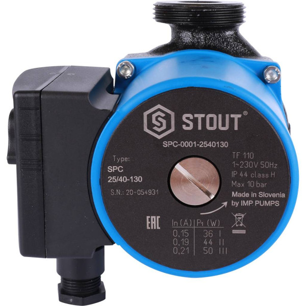 Насос циркуляционный Stout 25/40-130 (SPC-0010-2540130) Насос циркуляционный Stout 25/40-130 (SPC-0010-2540130)