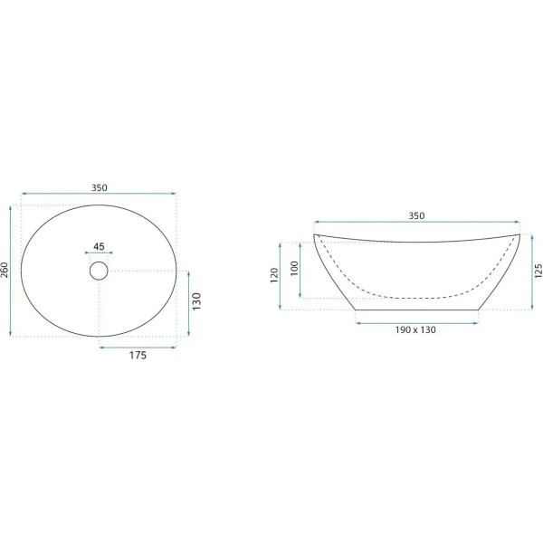 Раковина накладная REA Sofia mini Gridgio 35x27x13 мрамор (REA-U9237)